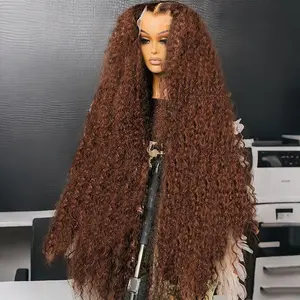 [New In] Bling Hair 13x6 13x4 Chocolate Brown HD Lace Front Wig Human Hair Wigs for Black Women 180% Denisty Deep Wave Lace Frontal Wigs Curly 4# Pre Plucked with Baby Hair Colored Wig #SummerVibes