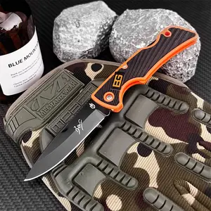 New Multi-Purpose Folding Knife for Everyday Use: 7Cr13MoV Steel Blade, Rubber Handle—Ideal for Outdoor Camping, Fishing, and Barbecue; Collector's Grade Gift, Tactical Knives, Survival Hand Tool, Outdoor Tools