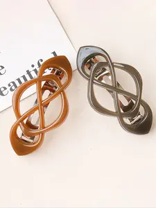 2pcs Korean Style Braided Hair Clips, Cross and Half Knot Design, Elegant and Stylish, Perfect for Daily Wear, Fashion Accessories, Barrettes Hair Clips