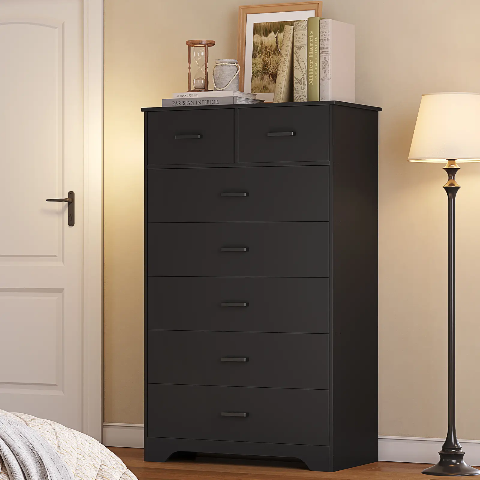 Hasuit 55.6 in Tall 7-Drawer Bedroom Dresser - Freestanding Storage Chest, Indoor Furniture, Modern Home Organizer, Vertical Wooden Clothes Closet Drawer Furniture, Modern Home Furniture