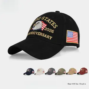 U.S. 250th Anniversary Commemorative Embroidered Baseball Cap - Unisex American-Style Sports & Outdoor Sun Hat, Versatile Casual Accessory, Embroidery,summerwins