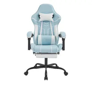 ARCH Gaming chair, Computer Chair Ergonomic Chair with Footrest Office Chair Ergonomic Computer Chair with Lumbar Backrest Bluewhite