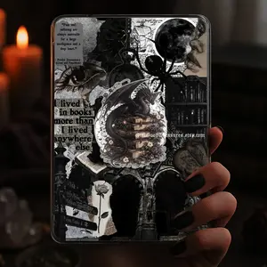 Gothic Flowers Book Dragon Kindle Grip Dark Romantasy Magnetic Holder Magsafe Phone Kindle Accessory