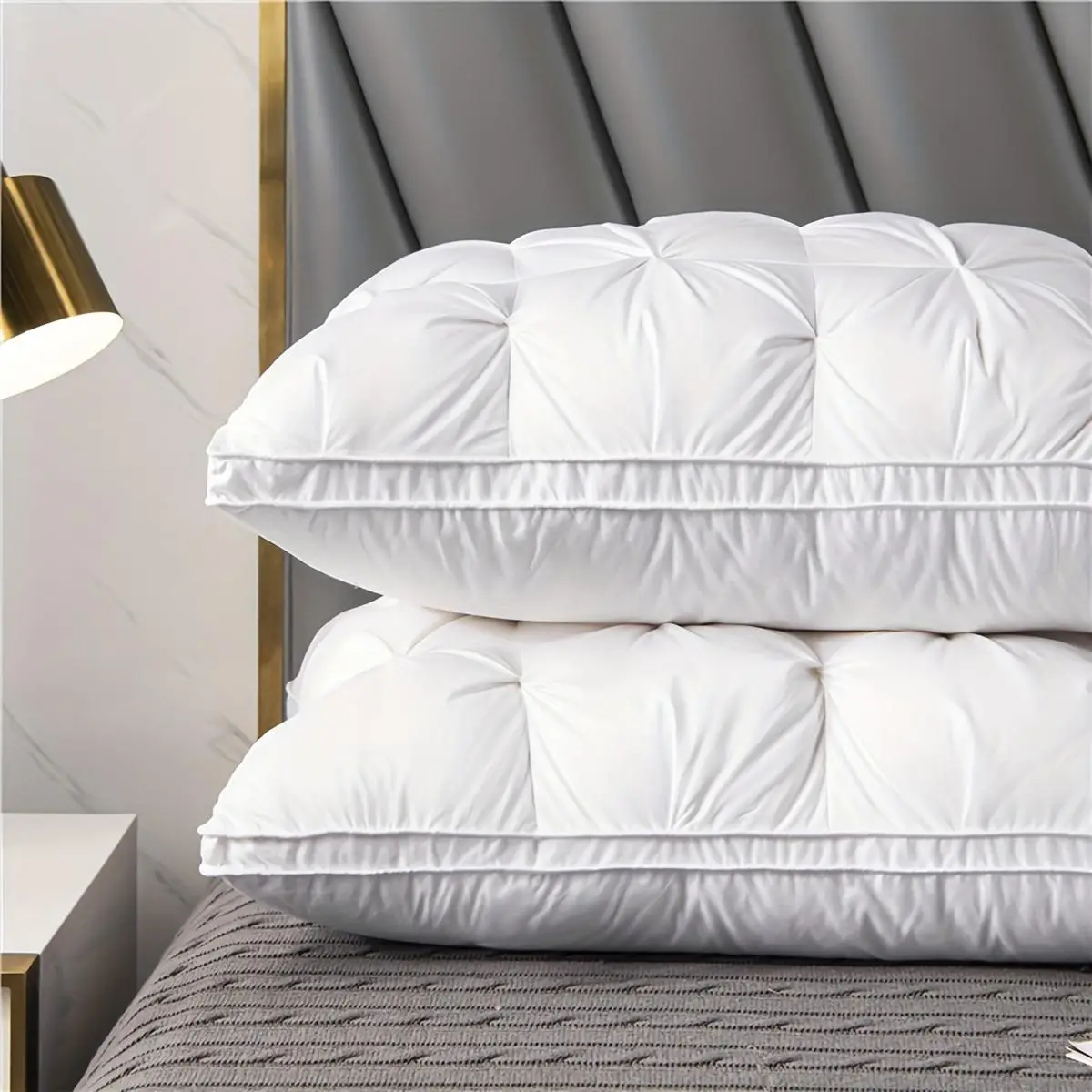 Solid Color Comfortable Fluffy Pillow, 1 Count Soft Neck Supportive Memory Foam Pillow, Sleeping Pillow for Home Bedroom, Bedding Supplies, Bedroom Ac