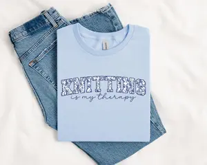 Toile Knitting T-Shirt, Funny Knitting Shirt, Knitting Lover Gift, Knitter Tee, Sarcastic Knitting Tee, Knitting Gift For Mom, Grandma Gift Cotton Crewneck