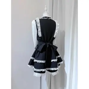 Japanese Gothic   Bow Shorts Set Women Sweet Lolita Style Lace Bandage Slim Dress Tops Kawaii Party Dress Casual Shorts