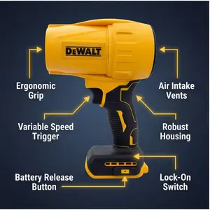 )DEWALT 20V Cordless Air Blower 30000RPM Turbo Dust Cleaner for Leaves, Patio & Workshop Cleaning