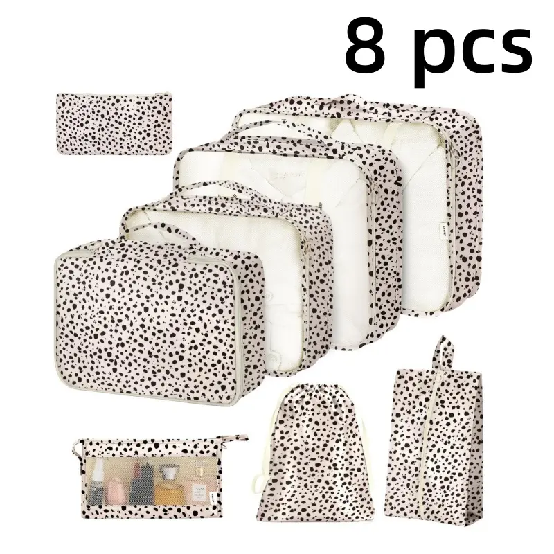 8 Set Storage Pouches – Zipper Design Cut Half Luggage Storage Space!Wrinkle Resistant Travel Storage Bags, Travel Must-Haves for Hand Luggage & Travel Cases, Sturdy Storage Pouches-MM1