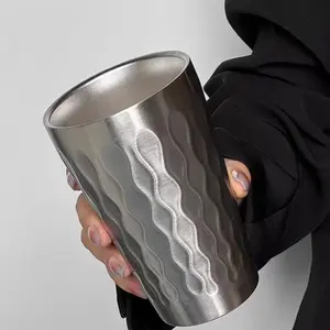 High-End Stainless Steel 304 Water Cup Set, 4-Piece Stackable Dual-Layer Portable Cups, Ideal for Home Outdoor Picnic