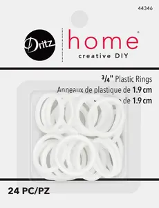 3/4" Plastic Rings, White, 24 pc