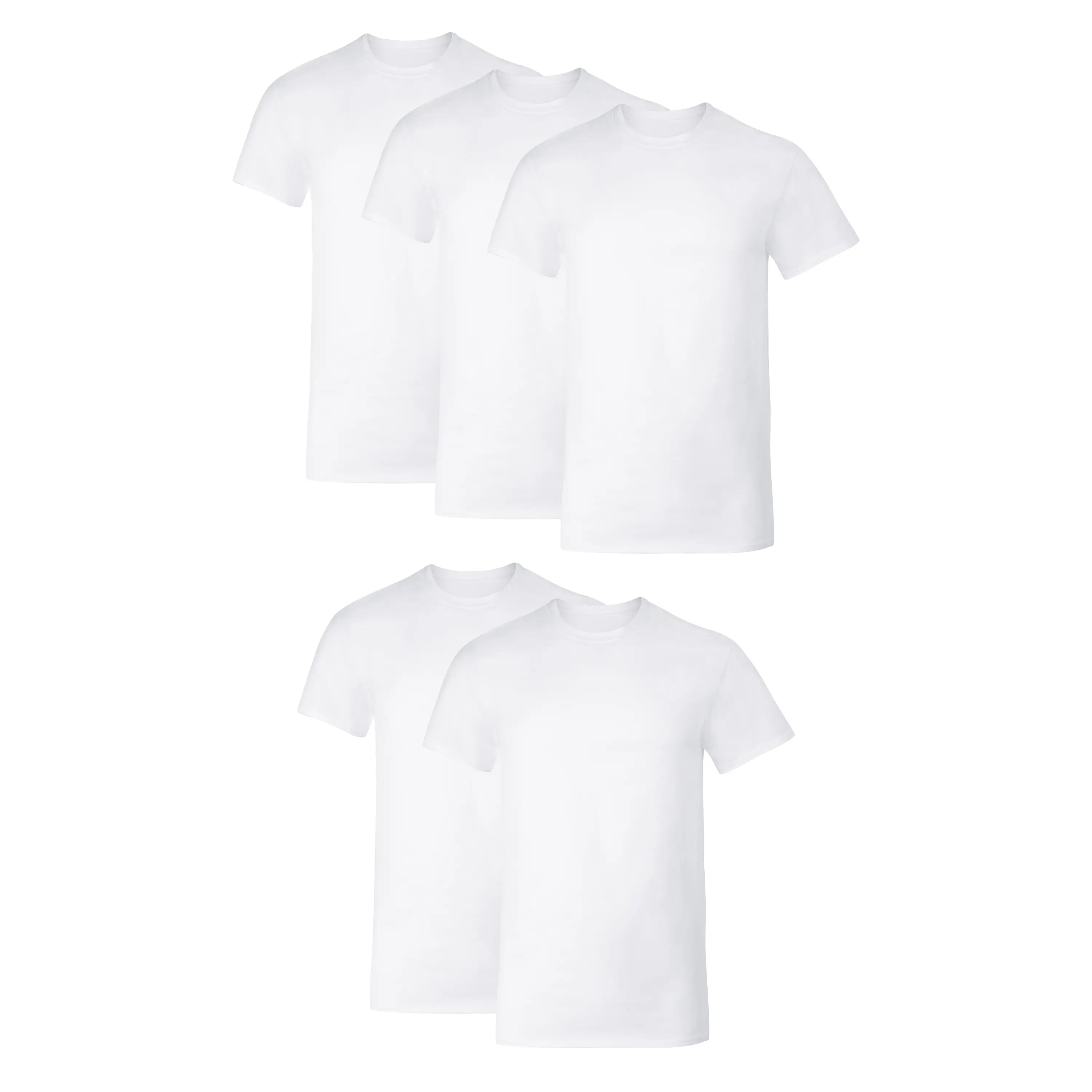 Hanes Men's Crewneck Undershirt T-Shirts Pack - 5-Pack - Cotton Stretch