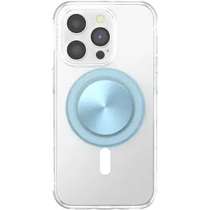 PopSockets Phone Grip for MagSafe with Kickstand, Magnetic Stand, Swappable Top, Secure Hold for iPhone MagSafe Cases, Phone & Tablet Grip -Light Blue