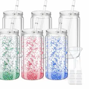 16 Oz Acrylic Snowglobe Tumbler Cup