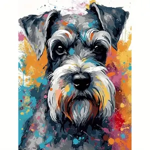 1PC Colorful Dog 16x20in Unframed Beginner DIY Acrylic Paint by Numbers Kit Handcraft Art Set Cute Healing Style Decor for Living Room / Bedroom / Kids Room / Entryway Ideal Pet Lover Healing Vibe Gift / Housewarming Present / Home Wall Decoration