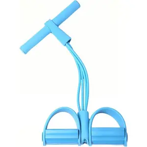 Pedal Resistance Band, 6-Tube Latex Band, Adjustable Home Gym Trainer, Core & Abdominal Workout, Portable Yoga Stretch Rope, Non-Slip Sit-Up Pull Rope, Durable Elastic Fitness Band-Resistance Trainer, Elastic Tension Rope, strength equipment
