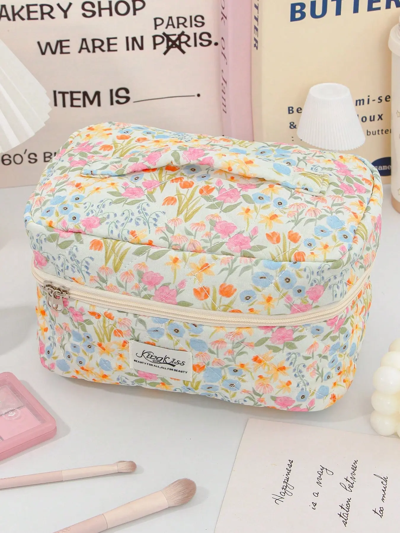 Floral Pattern Cosmetic Storage Bag Set, Travel Toiletry Pouch, Large Capacity Bohemian Makeup Bag, Portable Organizer, Soft Fabric, Cosmetic Toiletry Bags