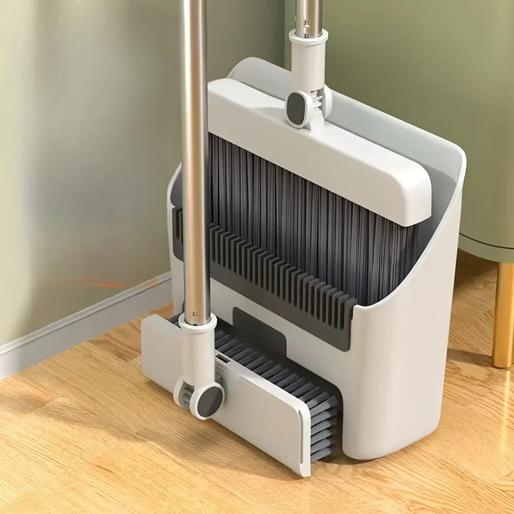 Three in one home cleaning kit: soft bristled broom, dustpan, and brush combination - non stick bristles, perfect for home, office - Christmas gift, cleaning brush, Home Cleaning Tools, House Cleaning Tools, Broom Dustpan Set, Broom Dustpan Combo