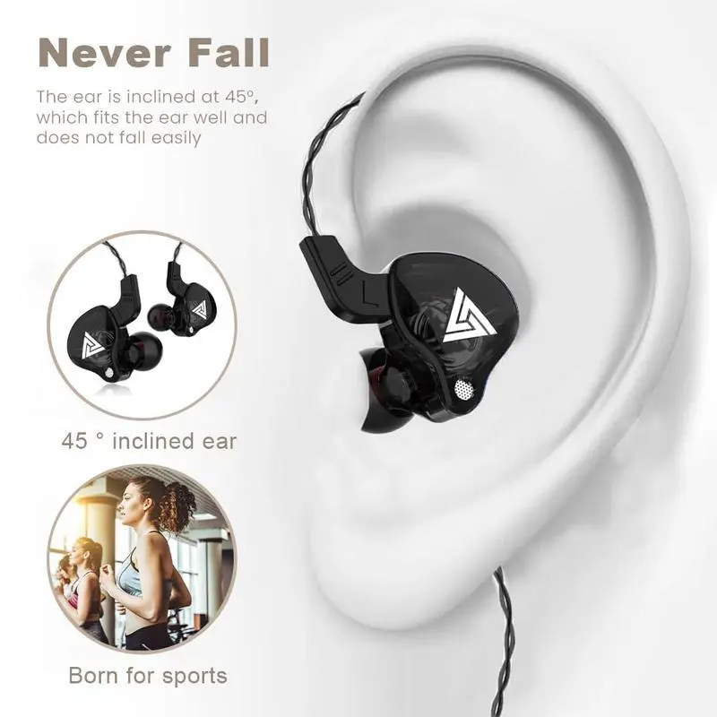 AK6 HiFi Wired In-Ear Earbuds with Mic, 3.5mm Universal Jack, 1.2m Cable, Deep Bass Audios, Gaming & Music Sports Headphones (Black, Purple, Clear, White)