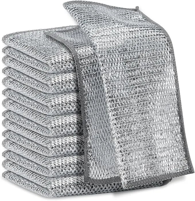 10PCS Scratch Resistant Synthetic Wire Washcloths - Double Wet-Dry Polyester Household Cleaning Tool, Durable Stainless Steel Scrubbing Pads for Cookware Cleaning, Polyester Fits Home Care Needs
