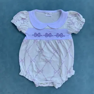 Toddle girls purple bow boutique romper