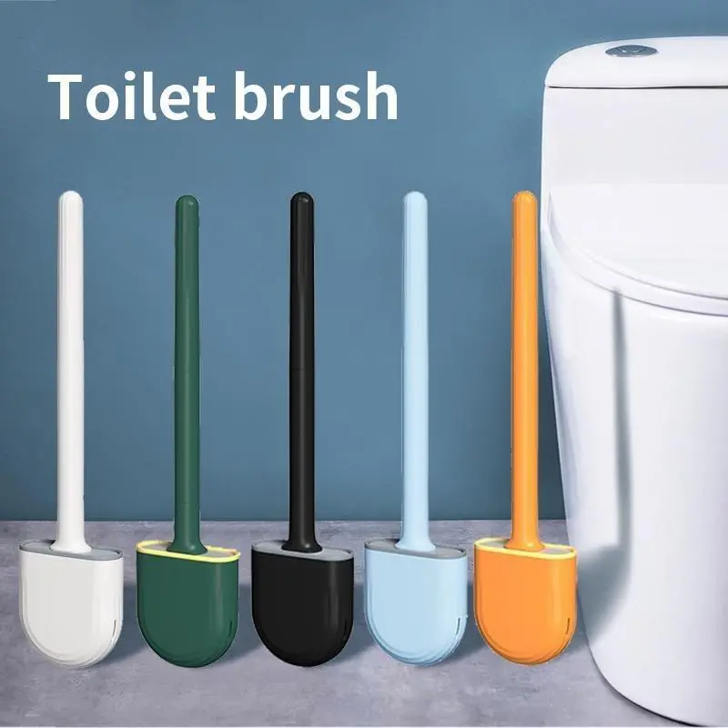 New removable handle soft rubber, toilet brush household no dead ends free punching, toilet brush wall-mounted toilet artifact set brush