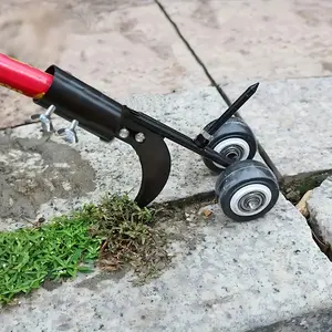 Heavy-Duty Metal Garden Weeding Cutting Roller, Adjustable Handle, Rotating Wheels, Ergonomic Design, Efficient Weed Removal, Durable Construction