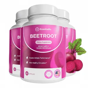 3-Pack Rosabella Organic Beetroot 1300 mg  Daily Cardiovascular Support Natural Superfood Supplement for Blood Flow & Heart Wellness