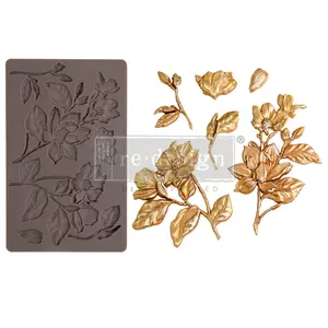 Redesign with Prima Redesign Décor Moulds Décor Moulds® - Magnolia Blooms - 1 pc, 5"x8"x8mm For Furniture molding trim , Wall trim,3D Clay Moulding ,3d Resin mould, Soap Mold, Candle Mould