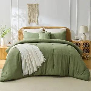 3/5PCS Waffle Weave Textured Comforter Set – Ultra Soft Microfiber, All-Season Lightweight 3/5PCS Waffle Weave Textured Comforter Set – Ultra Soft Microfiber, All-Season Lightweight