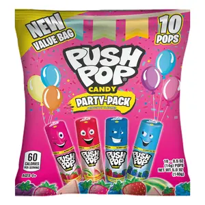 Push Pop Candy Lollipops - Bulk Easter Candy Variety Party Pack - 10 Count Lollipop in Assorted Fruity Flavors - Easter Basket Stuffers, Easter Candy Gifts, and Party Favors