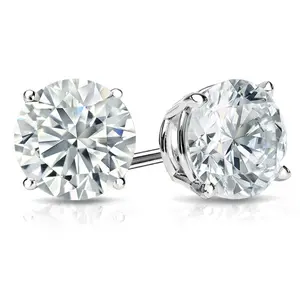 Lab Grown Diamond Stud Earrings Round 2.50 ct. tw. (1.25ct. each ear) D-E, VVS 14k White Gold 4-Prong Basket