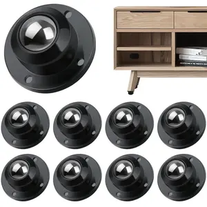 8 Pack Self Adhesive Caster Wheels 1 Inch for Furniture Mop Bucket,28 LBS Load Capacity Per Wheel, Low Profile Roller for Small Appliance Storage Bins