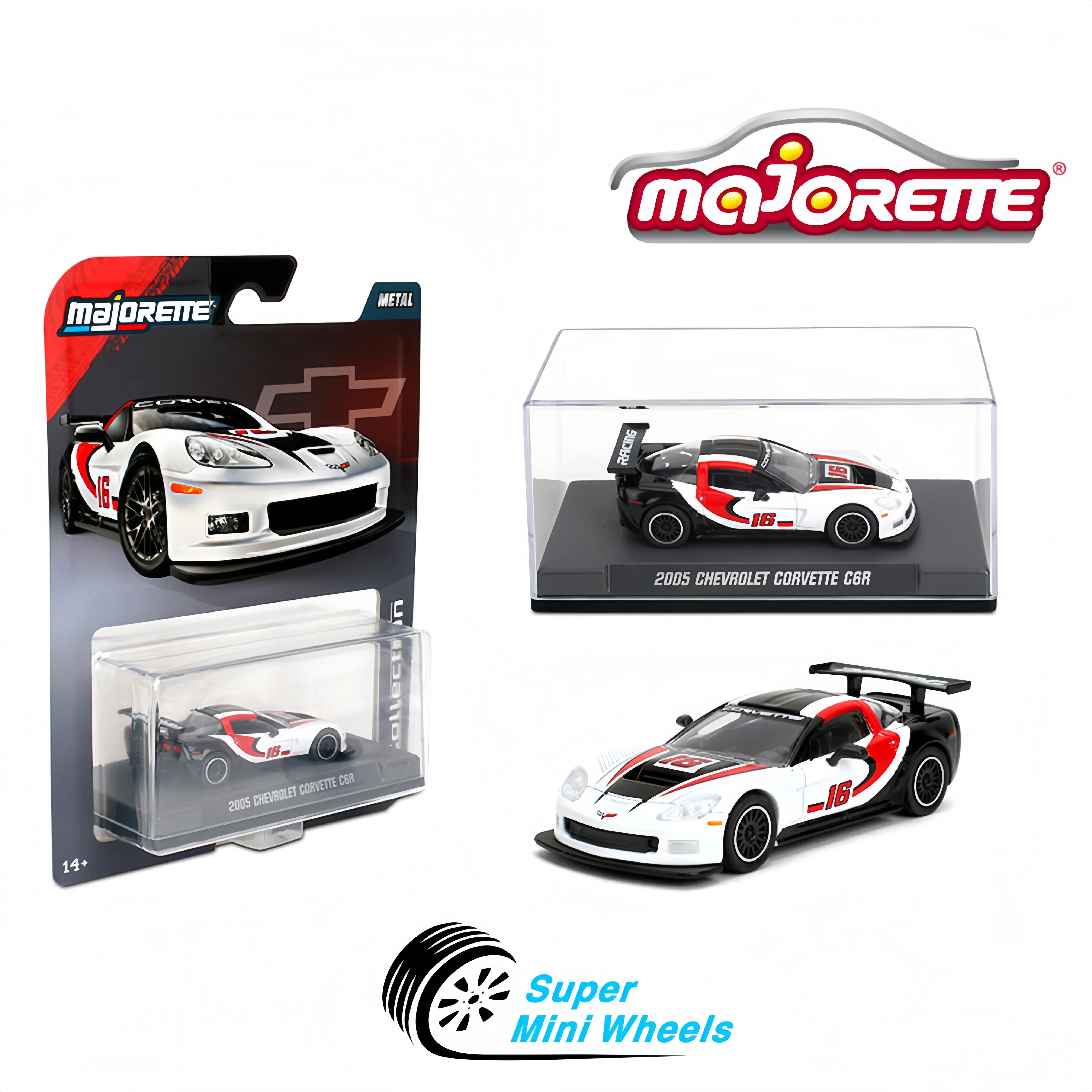 Majorette 1:64 Collector Series – 2005 Chevrolet Corvette C6 R – White