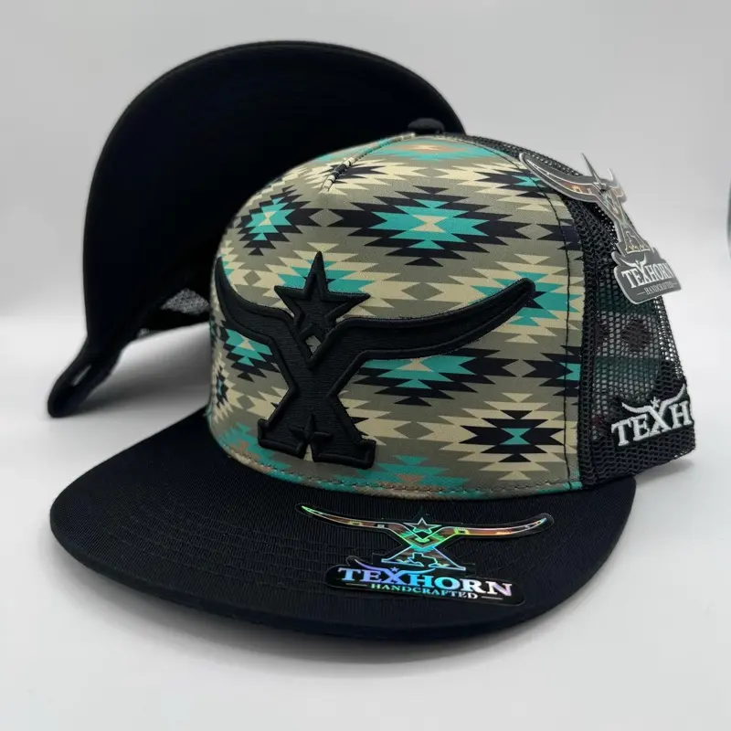 CADEREYTA GREEN & BLACK AZTEC TEXHORN CAP