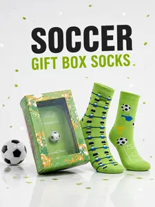 Football Fan Gift Box Socks Set, Four-Season Sweat-Wicking Breathable Socks, Perfect for Holidays and Parties, Trendy Soccer Socks