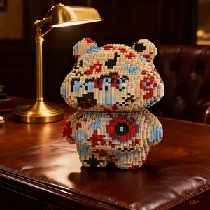 Note Panda 3D Puzzle Building Blocks Decoration, Bookshelf Home Office Cabinet Decor, Party Living Room TV Stand Display, Ideal Gift