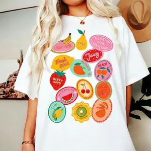 Summer Strawberry Shirt, Cottagecore Berries Tshirt, Strawberry Aesthetic Womenswear GAR