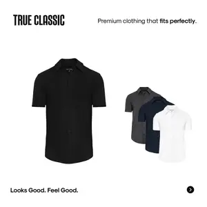 True Classic Short Sleeve Knit Shirt – Tailored Fit, Soft Knit Fabric, Versatile Style, All-Day Comfort