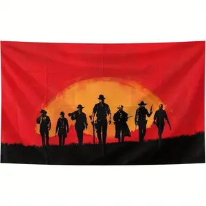 Game Tapestry Funny Red Poster, Outdoor Parties College Dorm Room Wall Tapestry Decoration