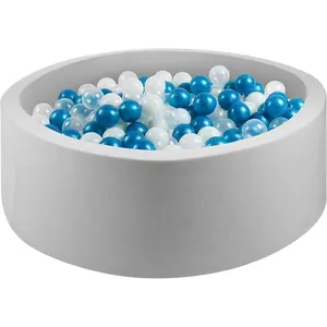Round Soft Foam Memory Ball Pit for Kids Toddlers, Ideal Gift Toy for Children, Balls NOT Included, 36” x 12, Grey