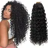 Women's 8-Pack 18in Synthetic Fiber Knotless Crochet Hair - GoGo Curl, Bouncy Curls, Deep Wave Braids, Comfortable Natural Look Bohemian Extensions, 1B Natural Black