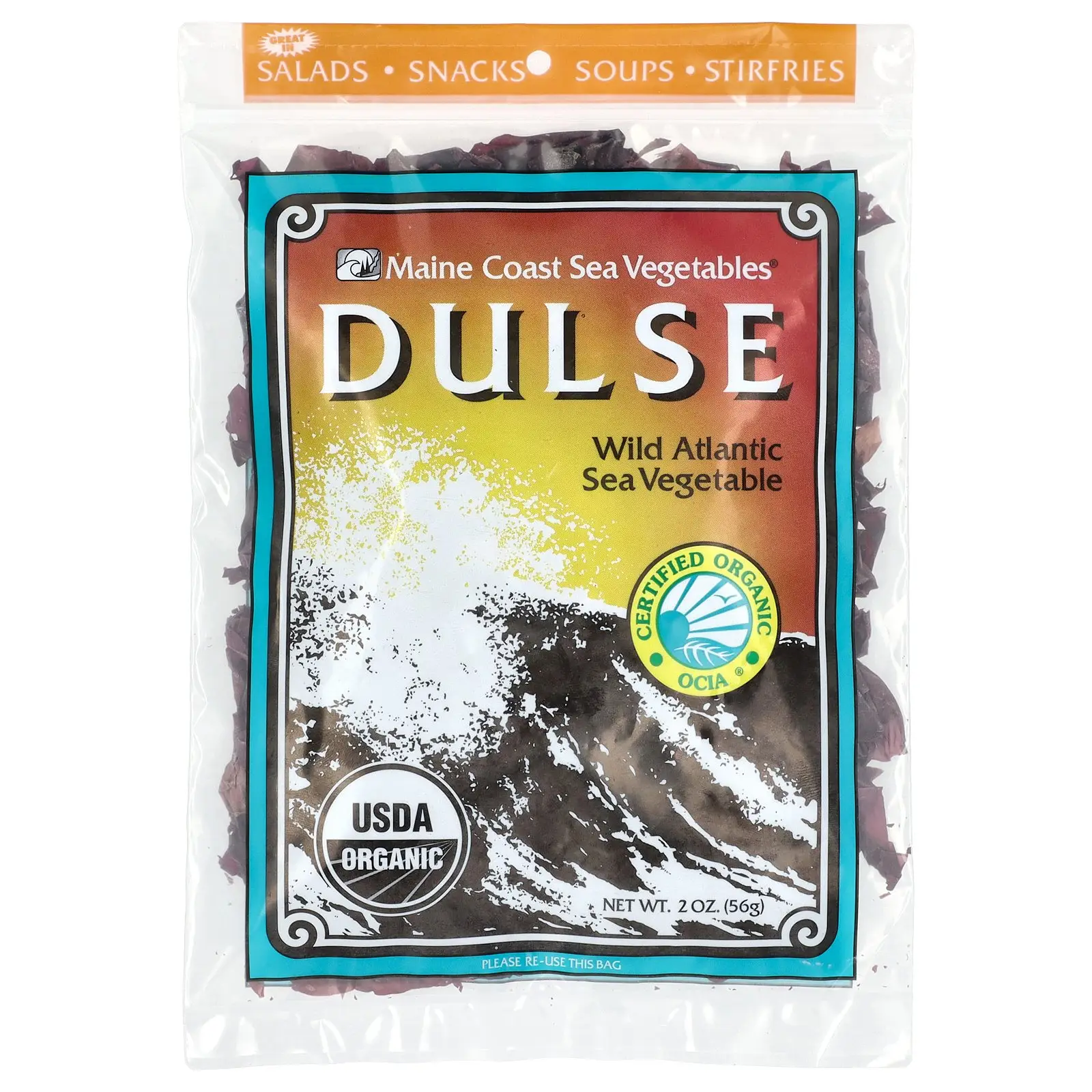 Maine Coast Sea Vegetables Dulse, Wild Atlantic Sea Vegetable, 2 oz (56 g)