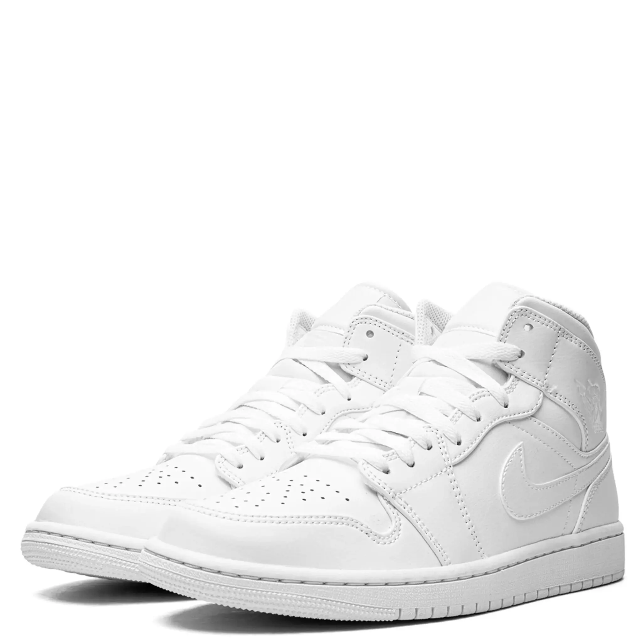 Nike Air Jordan 1 Mid Triple White 554724-136 Mens Fashion 