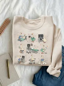 [Ship From US] PRINTED Sonography Tech Silly Goose Sweatshirt, Ultrasound Tech Gift, RDMS Sweatshirt, Sonographer Graduation Gift, OBGYN Nurse Ultrasound Sweater