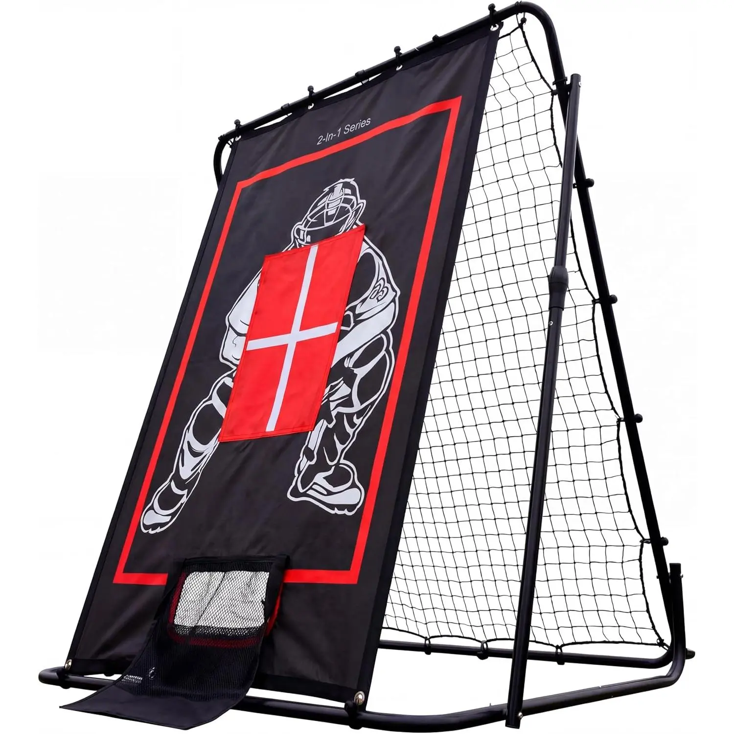 2-in-1 Baseball Pitching Net with Rebounder - Baseball Equipment, Strike Zone for Solo Throwing, Fielding Practice Drills, Baseballequipment