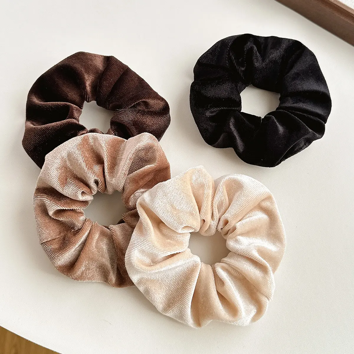 Velvet Scrunchies Set - Soft & Stretchy Hair Ties for Fall/Winter Aesthetic