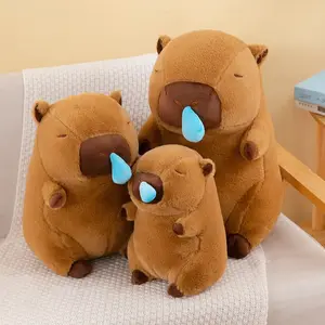 Snotty Capybara Plush Toy 17inch/13inch/9inch Soft Simulation Animal Stuffed Doll With Automatic Retractable Snot Ball For Home Sofa Bed Pet Decor Cute Summer Gift For Kids Friends Family