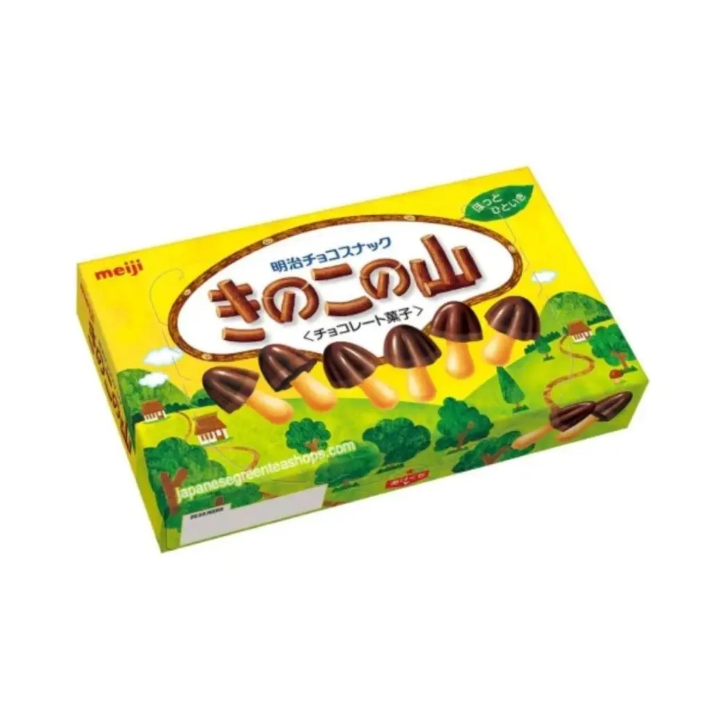 Meiji Kinoko no Yama Crispy Chocolate-Covered Stick Biscuit Snack,   Gourmet Cookies Cocoa - 66g