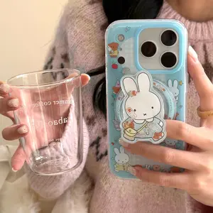 Magnetic Dual Layer Blue Bottom Miffy Rabbit Case for Apple iPhone 17 Pro Max, Smartphone, Creative Fashion Protective Phone Cover, Stylish Mobile Protection, Accessories, Casing