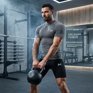 Men's Compression Shirts Short Sleeve Workout Shirt - Quick Dry Athletic Baselayer Top Shapewear Undershirts for Fitness Training Gym Running Sports Activities Comfortable Breathable Moisture Wicking Performance Apparel